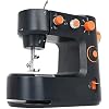 Sewing Machines Mini, Portable Sewing Machine for Beginner with 12 Built-in Stitches and Reverse Sewing, Multi-Function Mending Machine Small with Accessory Kit Pedal for Family Children's Day (black)