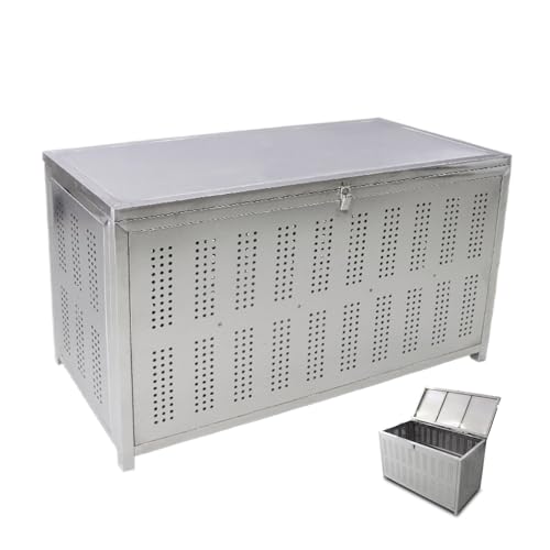 ゴミ箱 屋外ゴミ収納庫 210L 防錆ステンレス鋼製 カラス猫対策 通気穴付き 多機能収納 耐荷重性 83×45×62cm 家庭用ゴミ集積ボックス 屋外収納ボックス