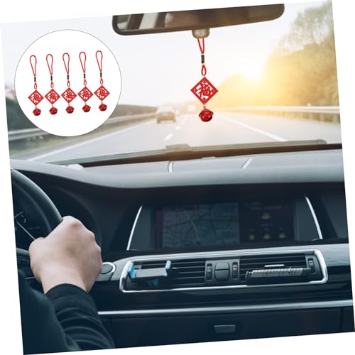 Zerodeko 10 Pcs pingente de sino de palavra fu pingente auspicioso acessórios para pendurar espelho