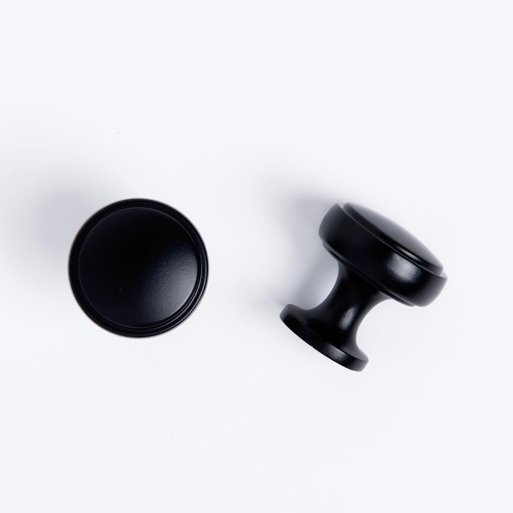 Brushed Bronze Solid Alloy Cabinet Knob 10 Pack Round Knurled Cabinet Handle Hardware Drawer Pulls (24, Antique Brass)