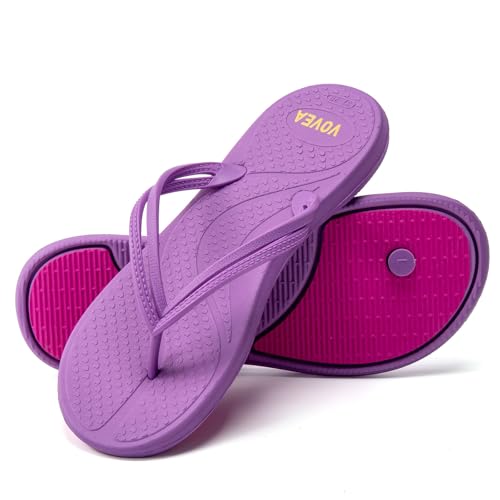 Image of VOVEA Flip Flops For Women Non-Slip Bathroom Shower Shoes Cushion foam Indoor and Outdoor Sandals