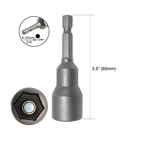 Hexagon Handle Magnetic Nut Driver Power Screw Drill Bits Socket Wrench Tools Set 6Mm-19Mm 14Pcs #TOP3