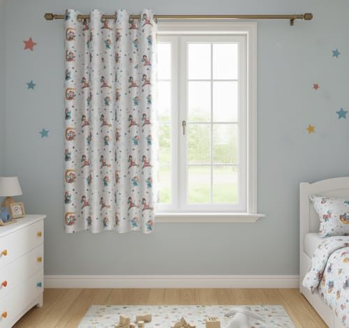 Image of 3D Printed Kids Room Curtains for Play School, Kids Bedroom Curtain Panel (1 Panel, 4X5 Feet) Fairy Curtain for Kids Room Girls Room, Window 5 ft Pink parde