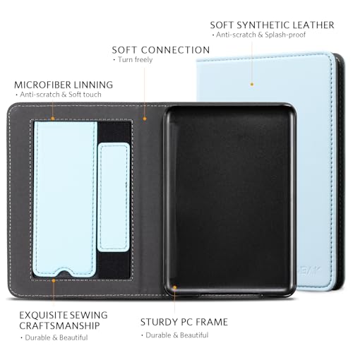 Image of CoBak Case for 6 inch E-Reader - PU Leather Smart Cover with Auto Sleep /Wake & Hand Strap