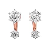 WWGE_R_00031 - Pendientes de plata de ley 925 con moissanita chapada en oro rosa, tamaño de 4 gemas: 0,30-1,49 mm, peso: 2,8 quilates, forma redonda, 4,52 g, lujo, hechos a mano, joyería fina, WWGE_R