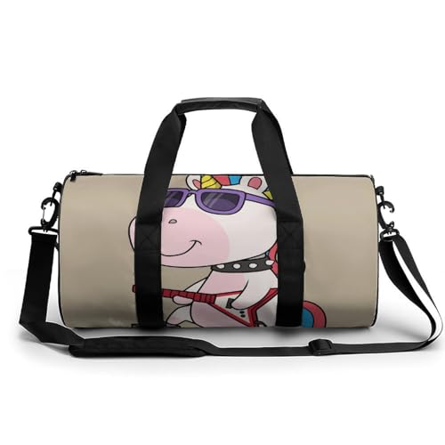 Sac de sport licorne rock 45cm avec bandoulière pour voyage et gym