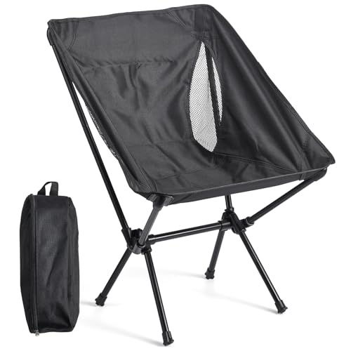 Yabano Portable Camping Chair, Ultralight Folding Backpacking Chair with Carry Bag, Compact & Lightweight for Hiking, Mountaineering, Beach, Picnic & Outdoor Adventures