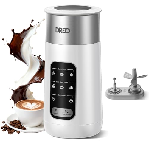 Dreo Milchaufschäumer, 8-in-1 Elektrischer Aufschäumer für Latte Art Kaffee, 255.1 g/270ml Heiß-...