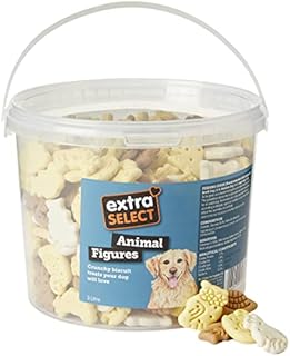 Extra Select 3 Colour Animal Figure Dog Treat Biscuits in a 3ltr Bucket (approx 420 biscuits)