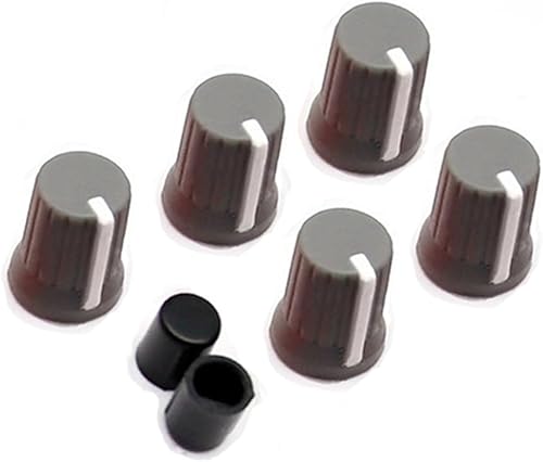 Miniatura 9 de WXYINSPAS 5 piezas de perilla giratoria universal de repuesto para ecualizador, potenciómetro, atenuador, tapa de varilla de empuje para controlador