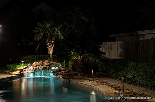 MIK Solutions Underwater Light 172 Solid Brass Pond Light Submersible Waterfall Pool Fountain Light for Beautiful Bright Long Lasting Home Garden Patio Pool Area Lighting (No Bulb)