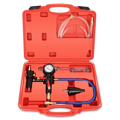 Auto Dynasty Cooling System Vacuum Purge Refill Kit with Pressure Guage Hoses Automotive Coolant Cooling System for Car Van SUV Truck