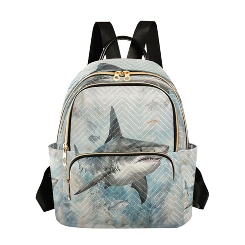Image of ALAZA Shark Flying Women Backpack Purse Ladies Fashion Shoulder Bag Daypack Travel Bag 7.5L