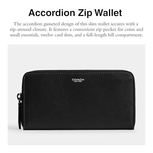 Coach Men's Accordion Wallet, Black, One Size2