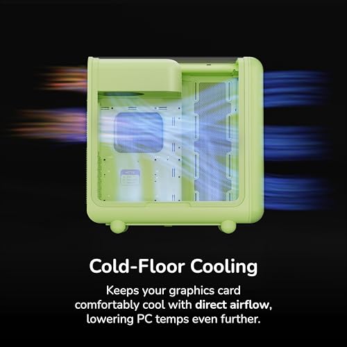 Image of HYTE X50 - Modern Performance ATX Mid-Tower Gaming PC Case - Optimized High Airflow Chassis - 4mm Thick, Curved, Laminated Acoustic Glass - Micro Mesh Panels w Sturdy Stamped Steel - Matcha Milk /Green