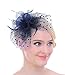 Produktbild FAYBOX BRIDAL Vintage Polka Punkt Mesh Gebogenes Netz Feder Fascinator Derby Cocktail