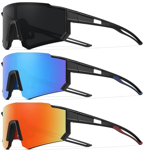3 Pack Polarized Youth Baseball Sunglasses for Boys Girls Age