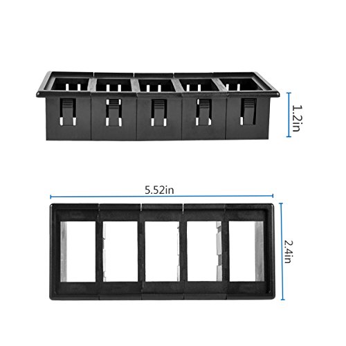 Autoec Rocker Switch Panel Switch Holder Housing Kit - Black Plastic (Pack Of 5) #TOP4