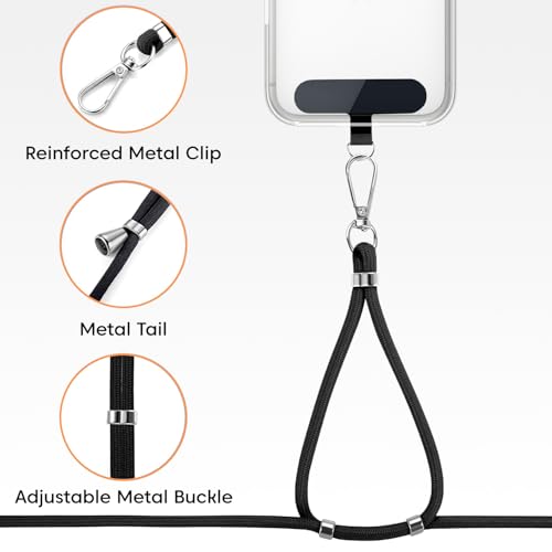 Image of Sounce Adjustable Nylon Lanyard Universal Neck and Wrist Strap, Compatible with all Mobile Phones, Secure Anti Drop, Durable, Lightweight