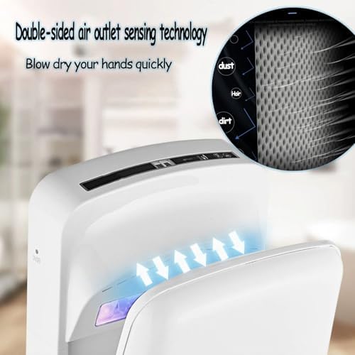 High-Efficiency Automatic Hand Dryer - Vertical Design with Hot & Cold Air - Fast Drying for Bathrooms, Restaurants, Hospitals, Hotels & Large Spaces - Commercial Quality