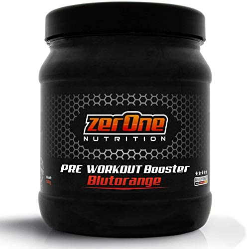 ZerOne Nutrition Workout Booster Hochdosiertes Pulver TOP Kilopreis Made In Germany | Leucin | Isoleucin | Valin 2:1:1 | Deutsche Premium Qualität | Vegan | Ohne Gentechnik | 500g (Blutorange)