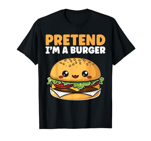 Disfraz de Halloween de fingir que soy una hamburguesa, hamburguesa kawaii con queso Camiseta