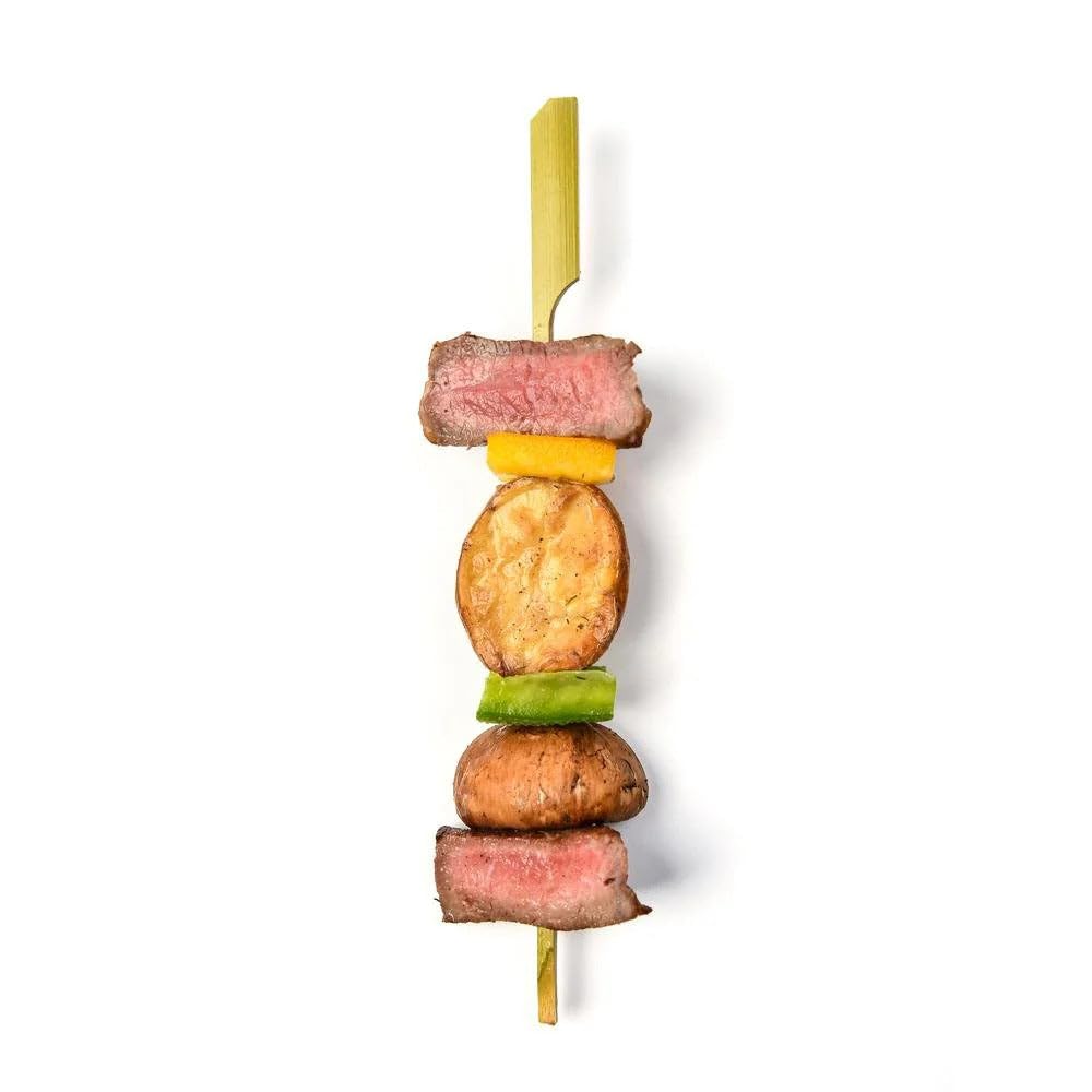 Eco Leaf 500pcs 18cm (7") Bamboo Paddle Skewers, Sturdy Eco-Friendly Disposable Wooden Picks for Burgers Sandwiches, Kebabs - Image 2
