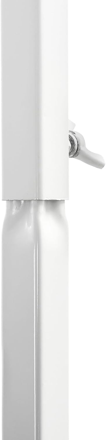 DYNAMI Double Wedding Arch 7.9ft H X 6.6ft W,Steeple Top Carbon Steel Wedding Backdrop Stand with Base,Metal Balloon Arches Garden Arbor for Garden Wedding Party Indoor Outdoor (White)