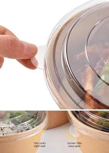 50% Off 15-Pack Kraft Paper Bowls with Lids for Hot/Cold Food