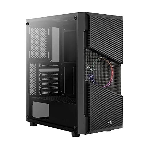 Gabinete Gamer Mid Tower Menace Saturn FRGB Preto AEROCOOL