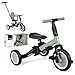 KikkaBoo FLIP, Triciclo Evolutivo de Bebé 5 en 1, Bicicleta con o sin Pedales, Ajustable y Transformable, Verde Militar, Desde 1 Año Hasta 5 Años