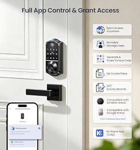 Veise VE017 Fingerprint Smart Door Lock with App Control, Matte Black — photo 2 of 6