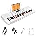Vangoa VGK611 Electric Keyboard for Beginner, 61 Keys Portable Music Keyboard With Mini Lighted Keys, Electronic Piano for Kids, Boy, Girl, White