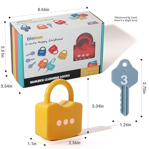 image for Dinhon Kids Learning Locks with Keys Numbers Matching & Counting Monte