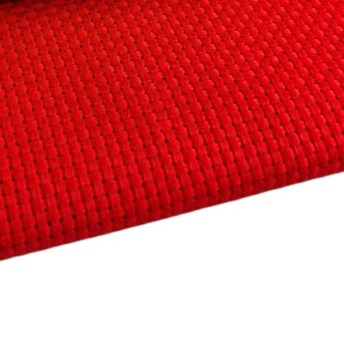 Image of KCS 59 inch x 1 Yard (93cmx149cm) 11 Count Cotton Aida Cloth Cross Stitch Fabric (Red)
