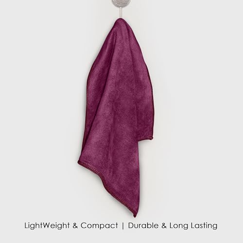 Image of HOUSSE Premium Hand Towel | Microfiber | Super Soft & Quick Dry | Home, Gym, Yoga, Fitness & Weight Lifting | Ultra Absorbent | 550GSM, 60x40cm [2-Pack] (Red Plum)