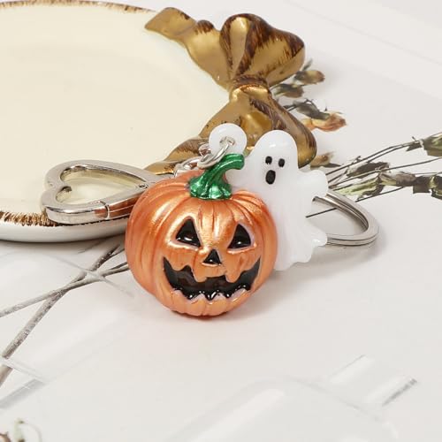Halloween Keychain Spider Bat Pumpkin Charms with Heart Clasp Bag Charm Gothic Horror Accessories