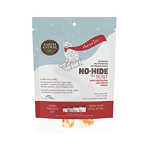 Earth Animal No-Hide Small Feast Flavored Rolls Natural Rawhide Alternative Dog Chew Treat for Small Dogs - 6 Chews