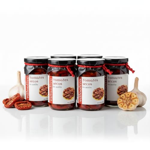 Villaolivo - Tomates Secos en Aceite 330 g | 100% Natural | (6 unidades)