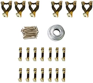 60 Pieces Picture Hooks, Heavy Duty Picture Hangers, Picture Frame Wall Nails, Wall Picture Hanging Kit with Nails Wall Mounting, Golden