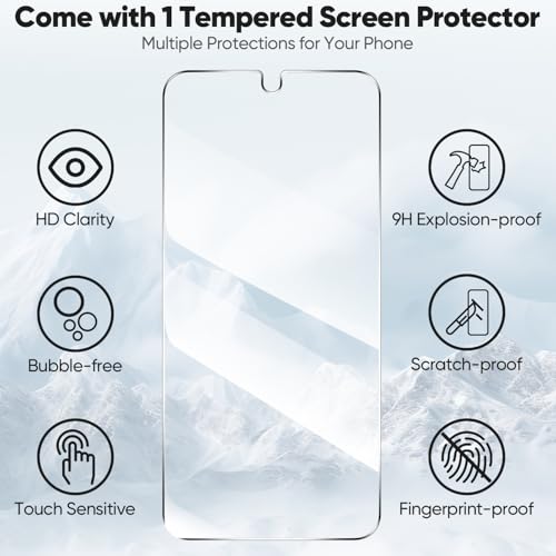 Peakally Handyhülle für Samsung Galaxy A37 5G Hülle [Mit 1 Stück Panzer Schutz Glas] [3 Kartenfach] [Premium PU Leder] [RFID-Blockierung] Klapphülle kompatibel mit Galaxy A37 5G / A37 4G - Schwarz