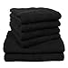 Produktbild Dyckhoff 0410996115 Handtuchset "Brillant", 2 Badetücher / Duschtücher 70 x 140 cm und 4 Handtücher 50 x 100 cm, 6-teilig, schwarz