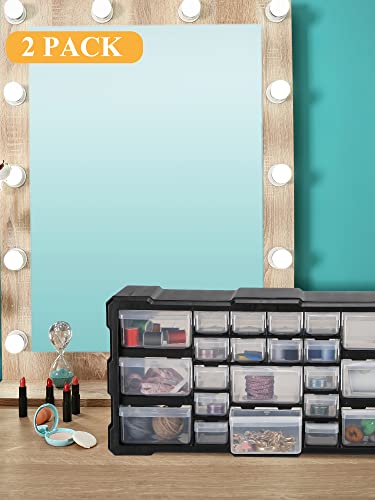 Gerrii 2 Pack 22 Drawer Stackable Storage Cabinet Plastic Parts Storage Hardware And Craft Cabinet Wall Mount Parts Organizer Drawers For Parts Crafts Toys, 9.8 X 19.3 X 6.3 Inches, Black #TOP6