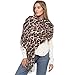 Glamexx24 Damen XXL Schal Kuscheliger warmer Leoparden Muster 3 farbiger Fransen Poncho Schal Oversized Deckenschal