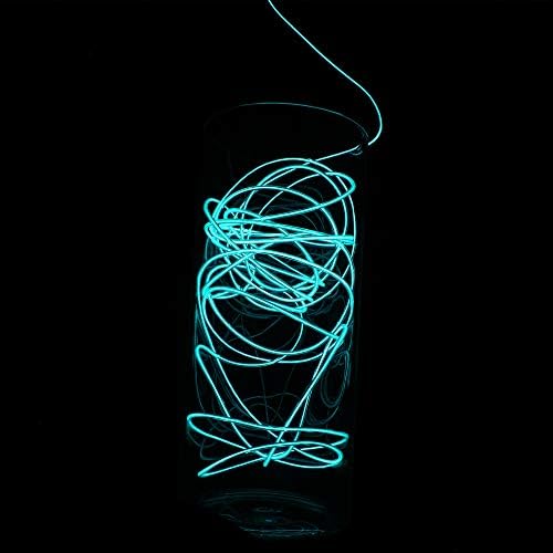 ZILBZ EL Wire, 5x1m Neon Light Battery Powered Electroluminescent Wire Glowing Strobing Decorative Light for Xmas Party Pub (5x1m Ice Blue)