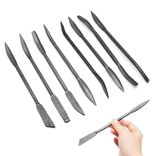 Uadme Double Ended Wood Rasp, 8Pcs Alloy Steel Riffler File Set 20cm/8in Rasps, Filing Tool Kit for Woodworking Carving Polishing