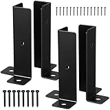 TTFDSUJUS 4 Pcs Wood Post Base Fence Post Anchor Deck Railing Bracket Pergola Brackets Post Base Ladder Accessories Construction Tools
