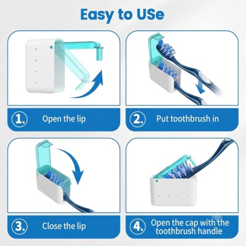 Image of Fremouth 6 Count Extra Firm Toothbrushes with Covers Caps for Adults