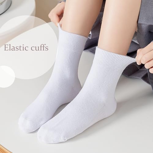 Boys/Girls Seamless Socks Crew Dress Socks Kids White School Cotton Soft Socks4