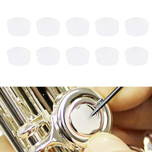 Bouchons de trou de flûte, paquet de 10 |Bouchons de rechange en caoutchouc pour réparation de flûte |Kits de fiches 7 mm x 2,5 mm/Accessoires pour instruments |Doux et facile à (Transparent CF99) – vue 8